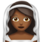 Bride With Veil - Medium Black emoji on Apple